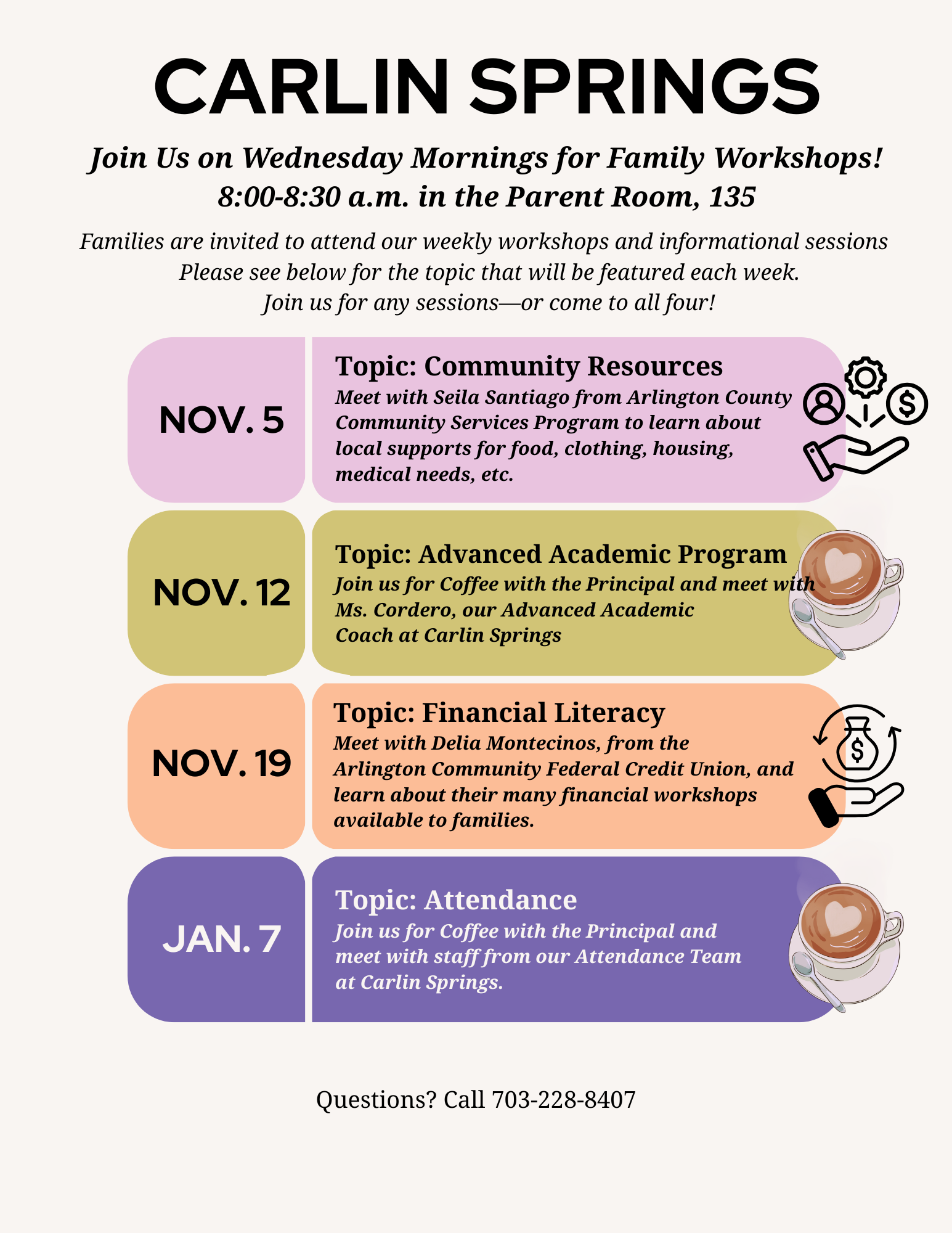 November - January Family Workshops