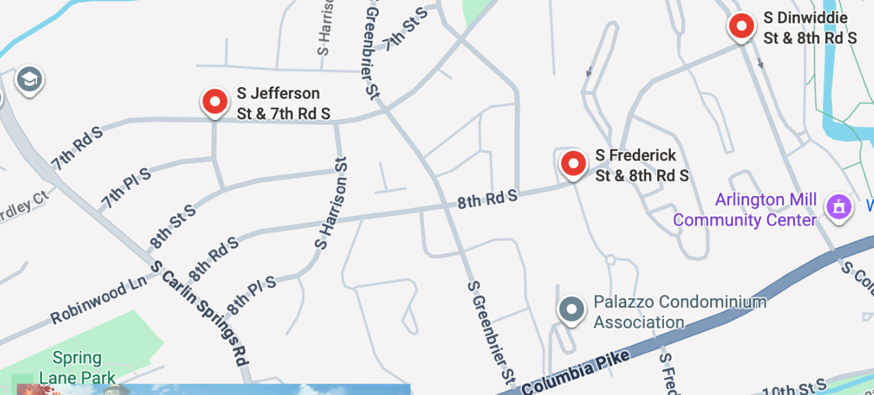 map of pick up locations for Title I Night