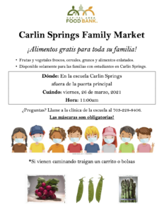 Family Market Flyer for March in Spanish
