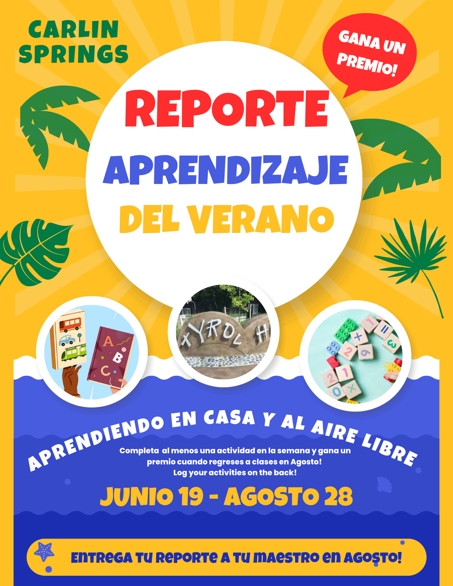 Page de couverture du journal d'apprentissage d'été en espagnol