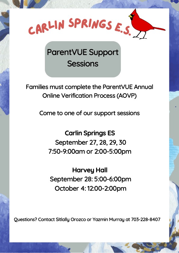 2022 ParentVUE AOVP Help Sessions for Carlin Springs English